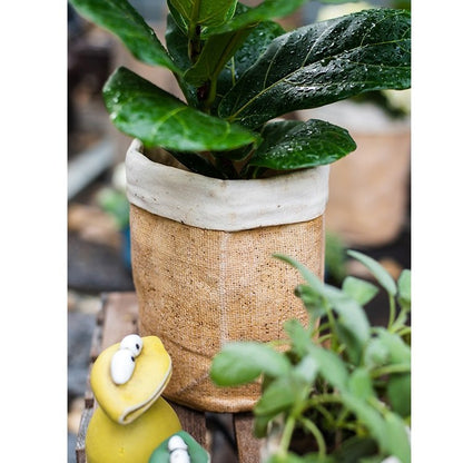 Paper Bag Style Concrete Garden Pots