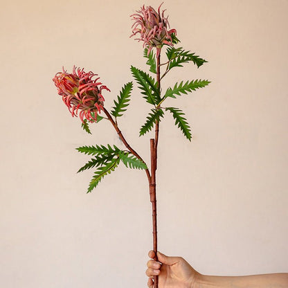 Red Flame Protea Artificial Flower Stem - 31"