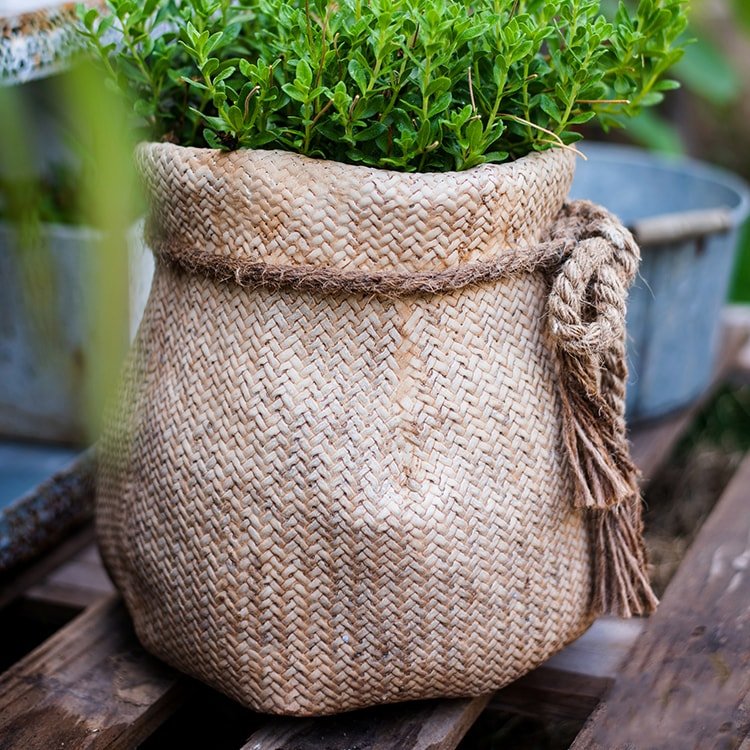 Ribbon Bag Style Concrete Garden Pots