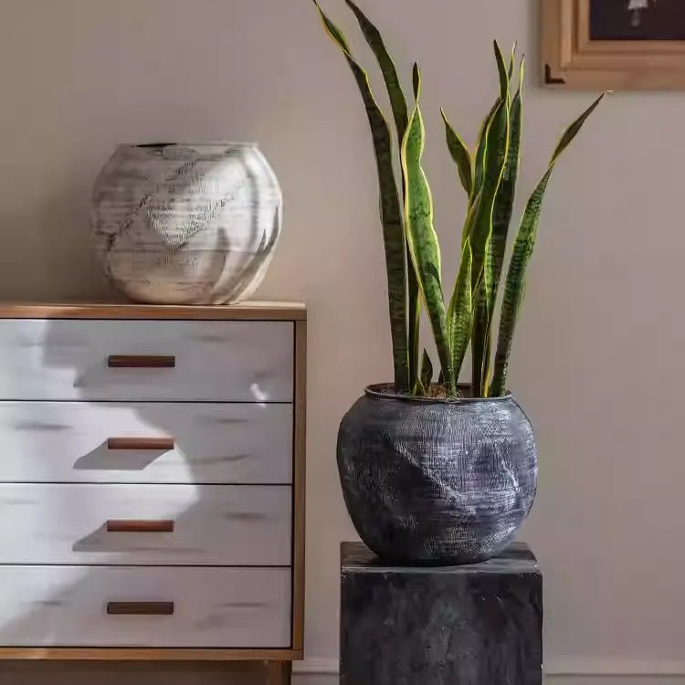 Sierra Round Clay Pot Planters
