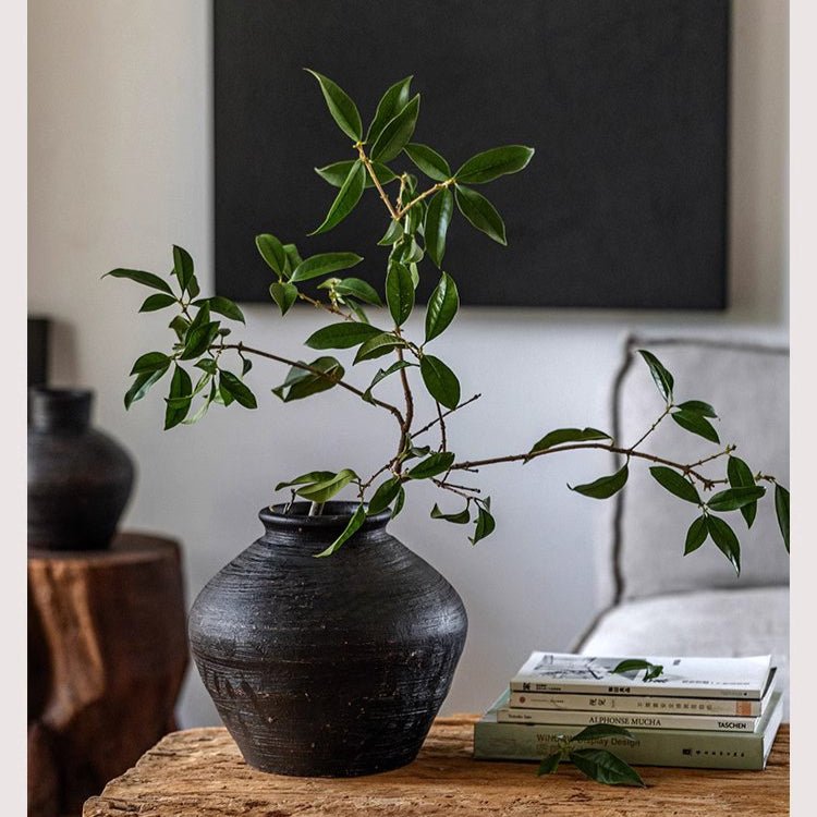 Vintage Wabi-Sabi Style Ceramic Jar Planters