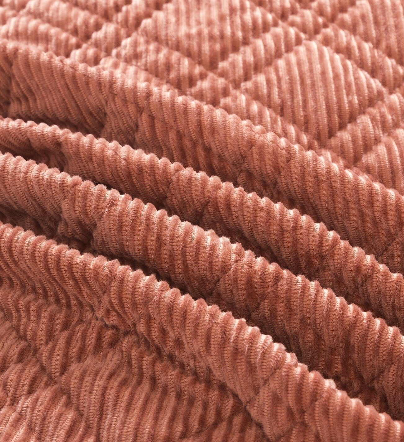 Terracotta Soft Velour Corduroy Bedding Set