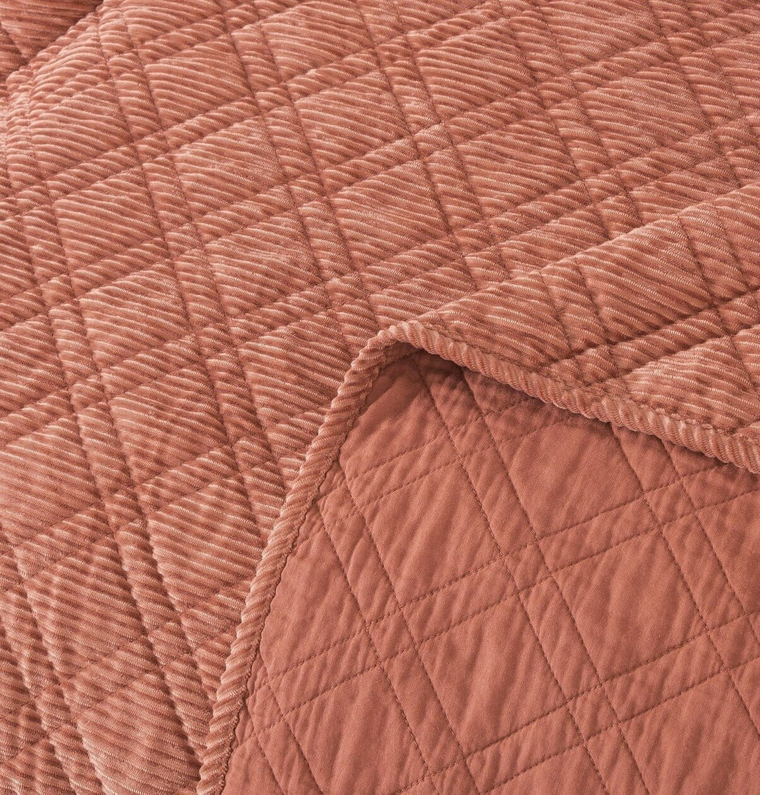 Terracotta Soft Velour Corduroy Bedding Set