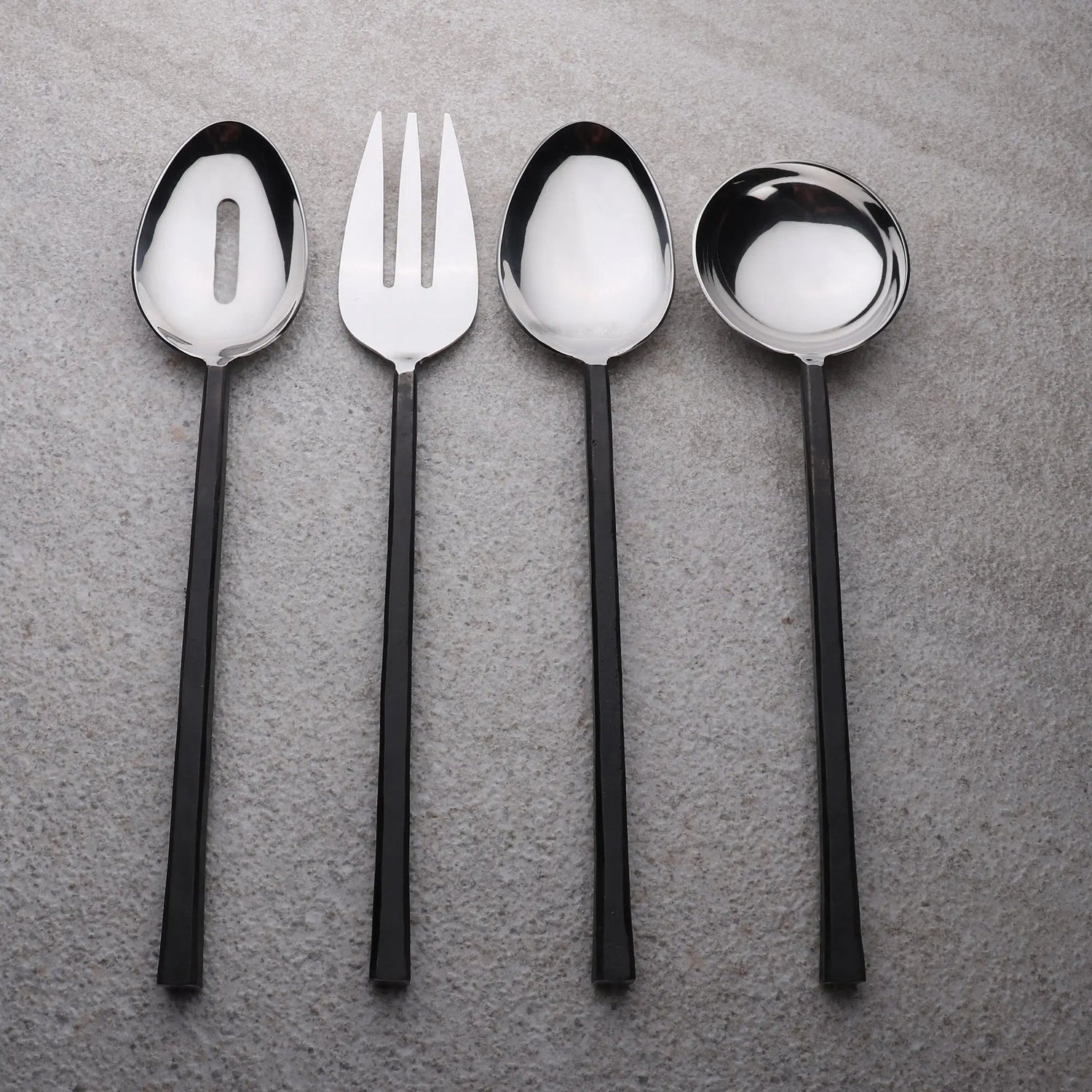 JASON Black 4 Piece Hostess Serving Set