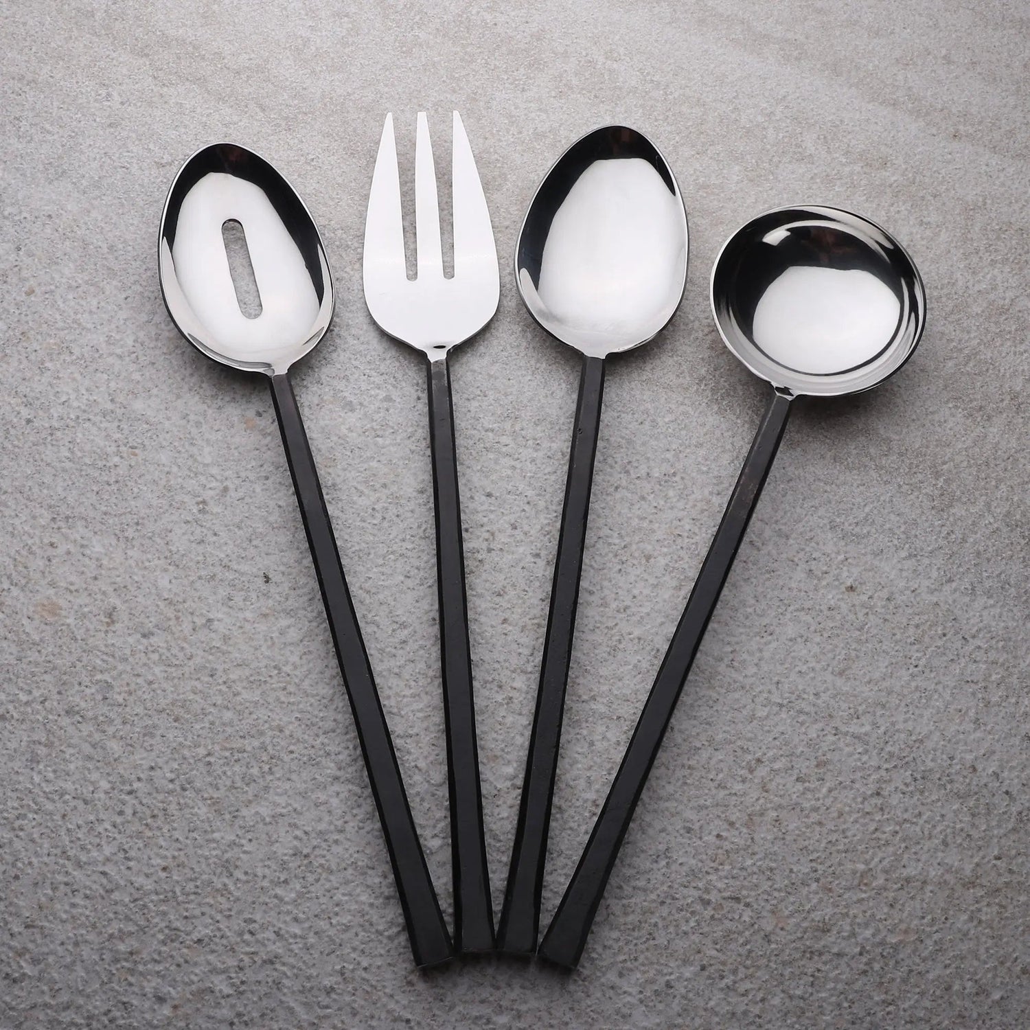 JASON Black 4 Piece Hostess Serving Set
