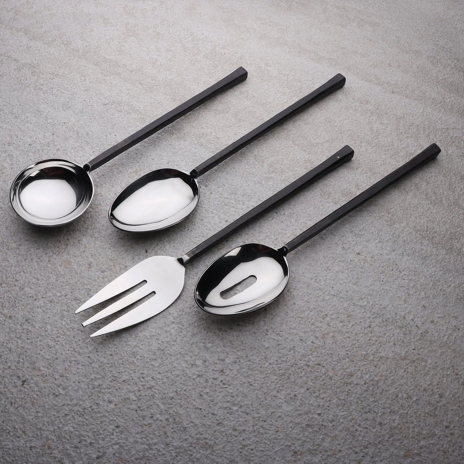 JASON Black 4 Piece Hostess Serving Set