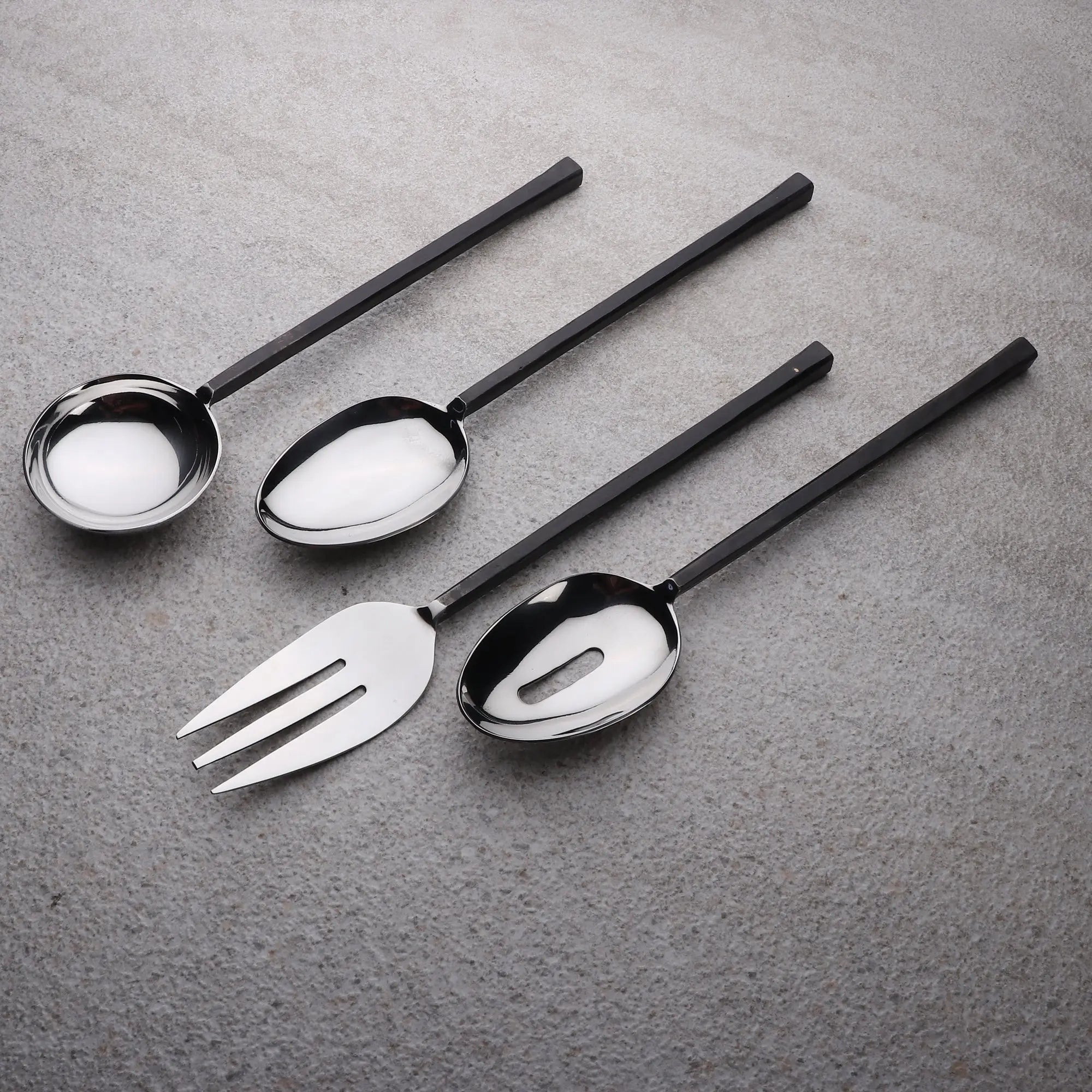 JASON Black 4 Piece Hostess Serving Set