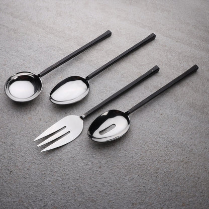 JASON Black 4 Piece Hostess Serving Set