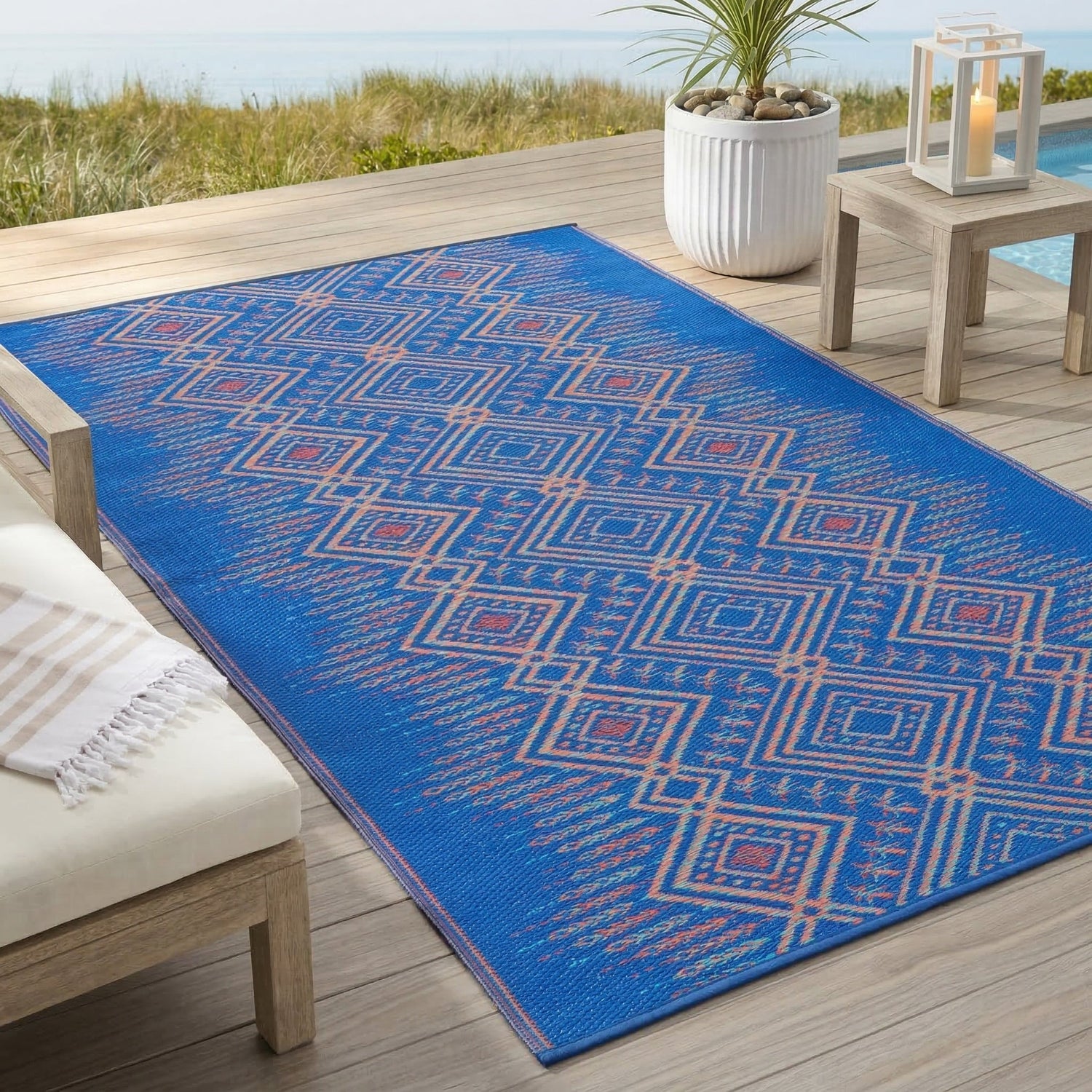 Jodhpur - Boho Blue Reversible Outdoor Rug