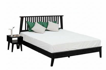 Kaylin Acacia Bed Frame &amp; Nightstand Set