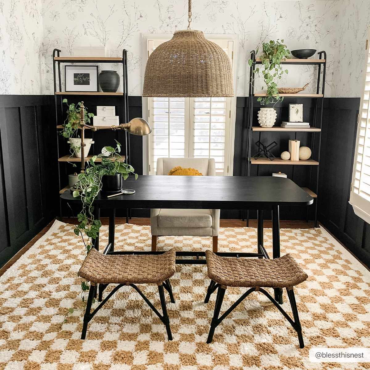 Kieu Mustard &amp; Ivory Checkered Area Rug