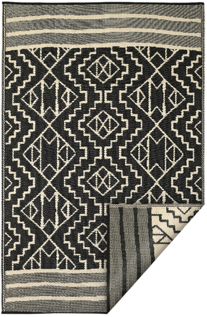 (SALE) Kilimanjaro - Black Reversible Outdoor Rug