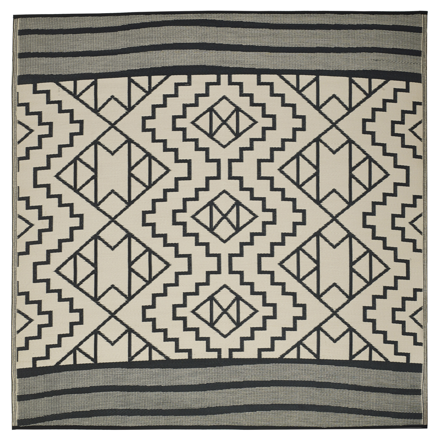 (SALE) Kilimanjaro - Black Reversible Outdoor Rug