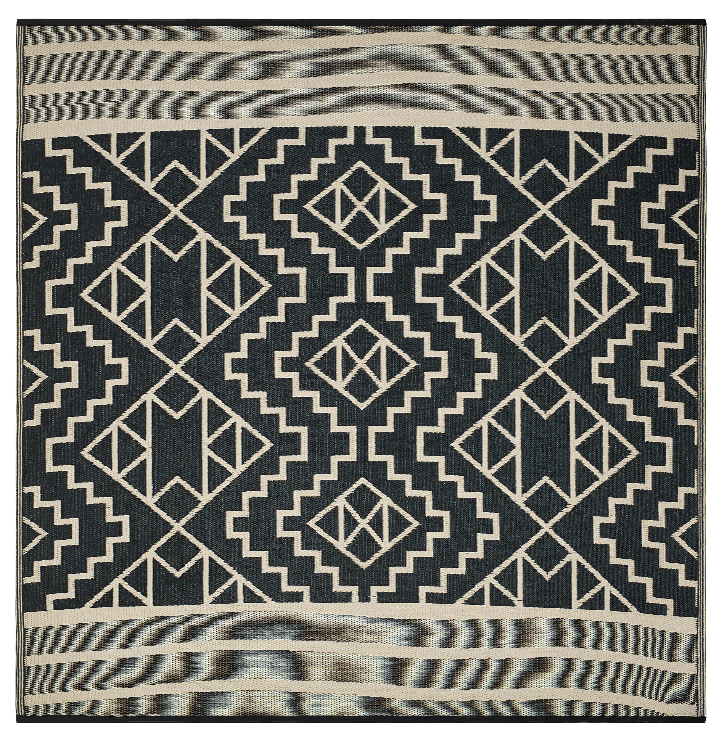 (SALE) Kilimanjaro - Black Reversible Outdoor Rug
