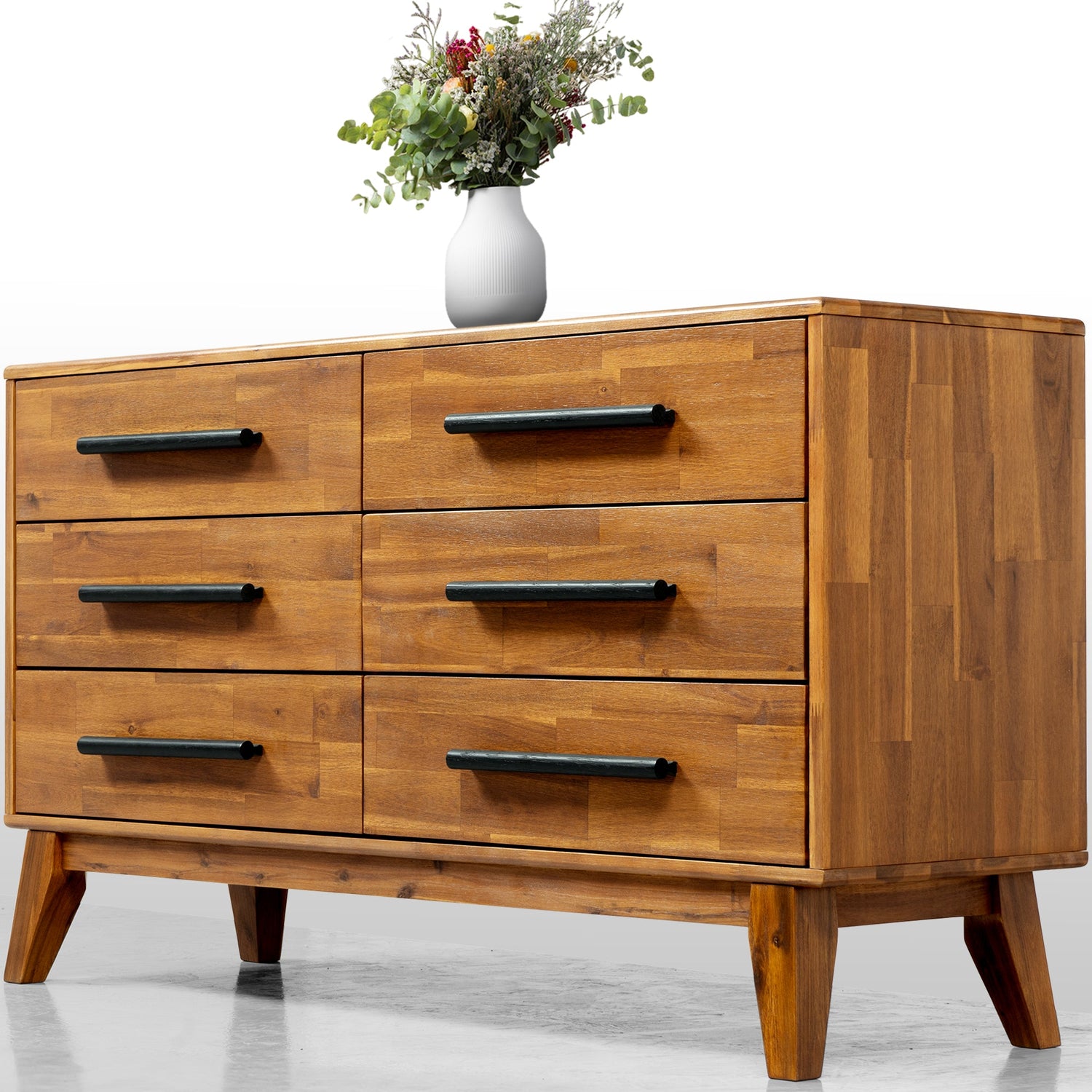 Acacia Legacy Solid Wood Dresser in Caramel or Walnut