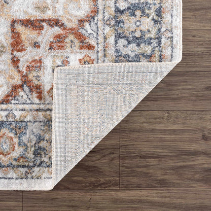 Akram Gray &amp; Orange Washable Area Rug - Clearance