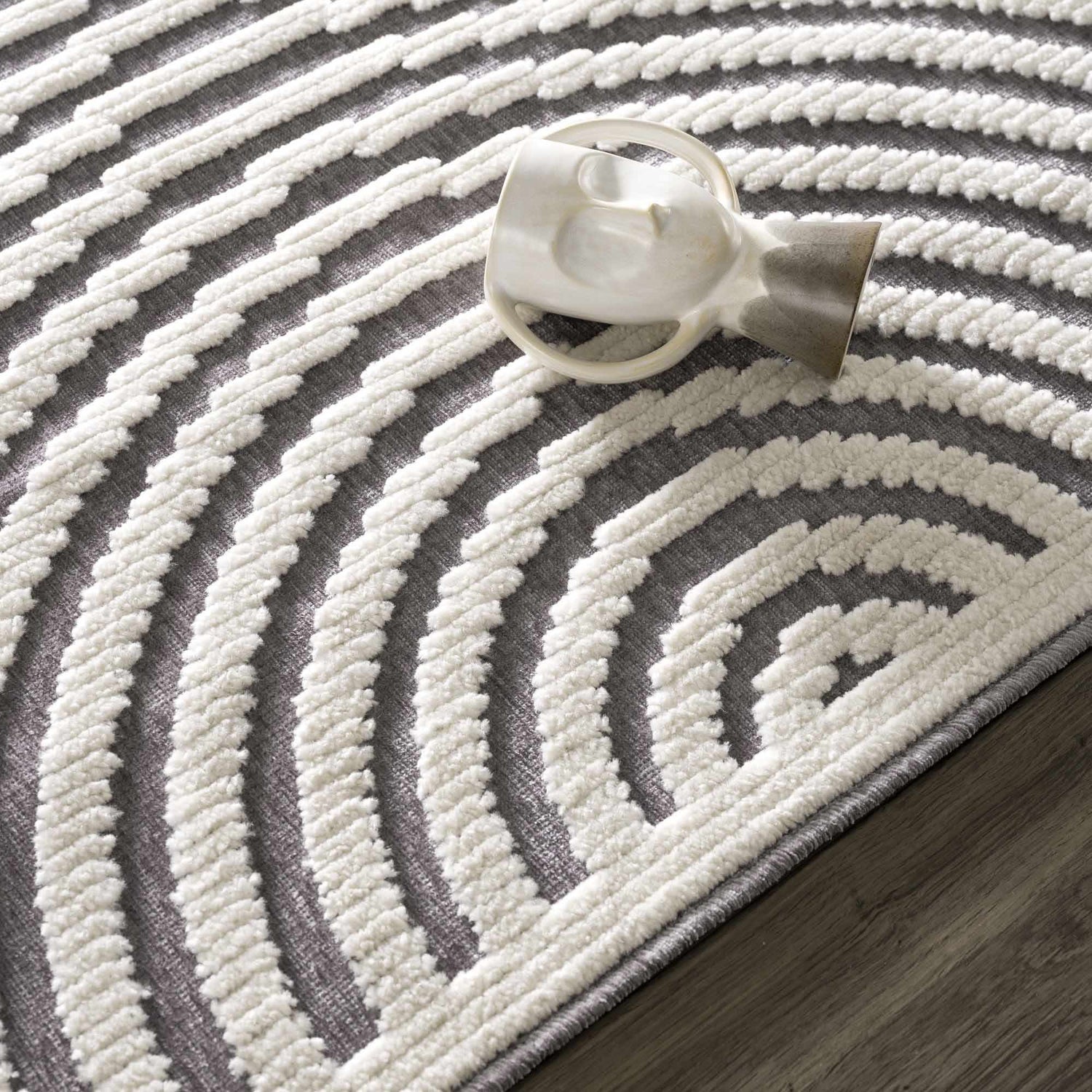 Deron Gray Rainbow Washable Rug