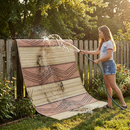 Lagos - Sand &amp; Coral Reversible Boho Outdoor Rug