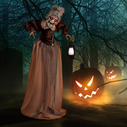 Life-Size Animatronic Scary Old Lady Prop