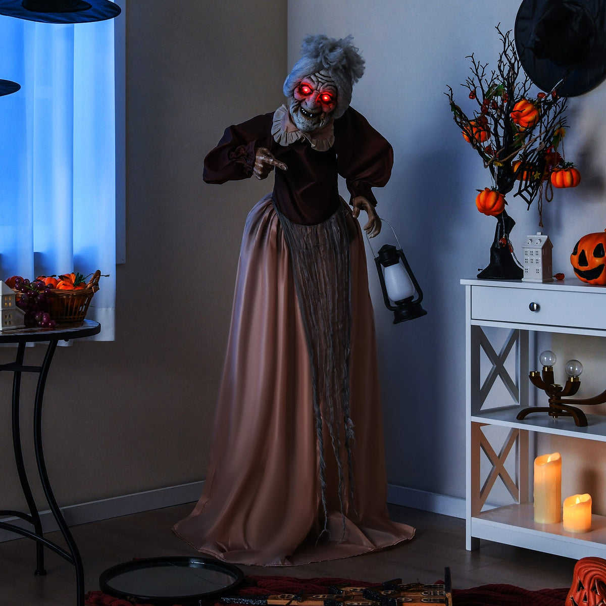 Life-Size Animatronic Scary Old Lady Prop