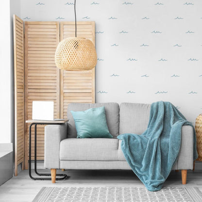 Waves of Blue Wallpaper