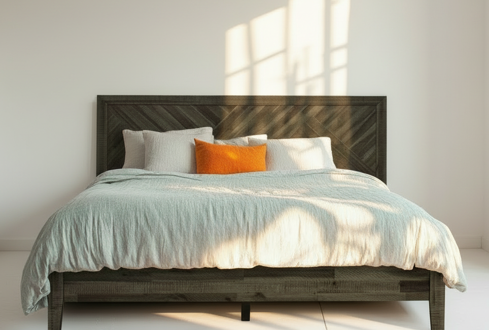 Acacia Sierra Deluxe Solid Wood Bed Frame - in Ebony, Walnut, or Early American