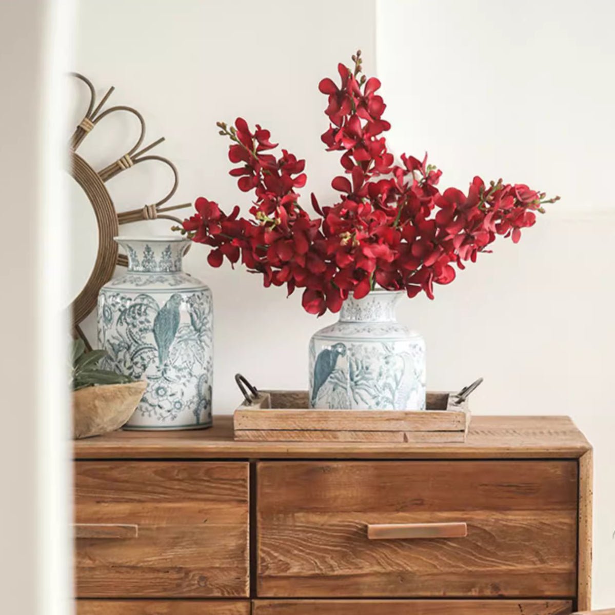 Single Red Orchid Stem - 24"