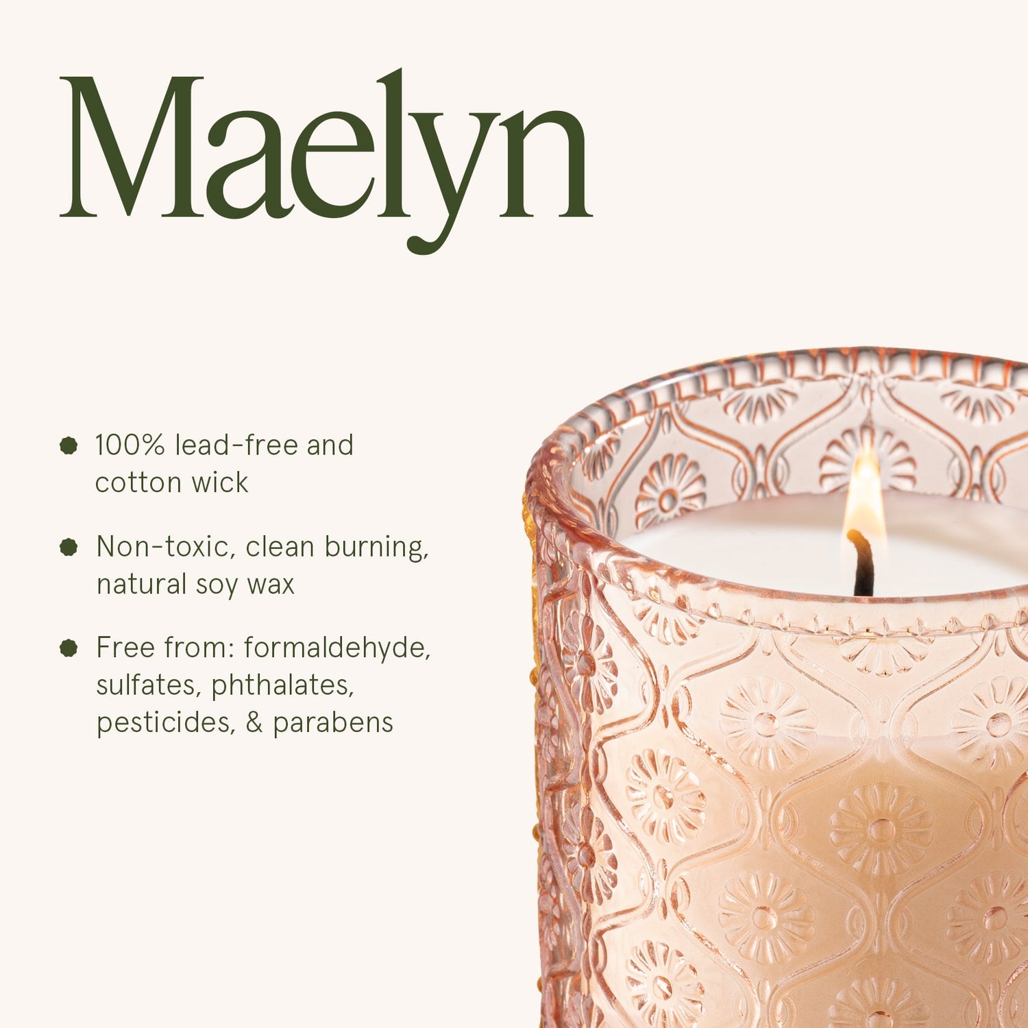 Maelyn - Citrine &amp; Pink Peony 6oz Candle