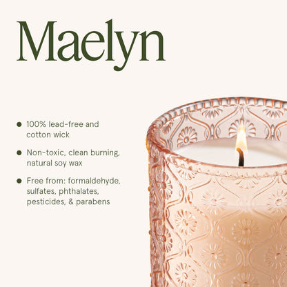Maelyn - Citrine &amp; Pink Peony 6oz Candle