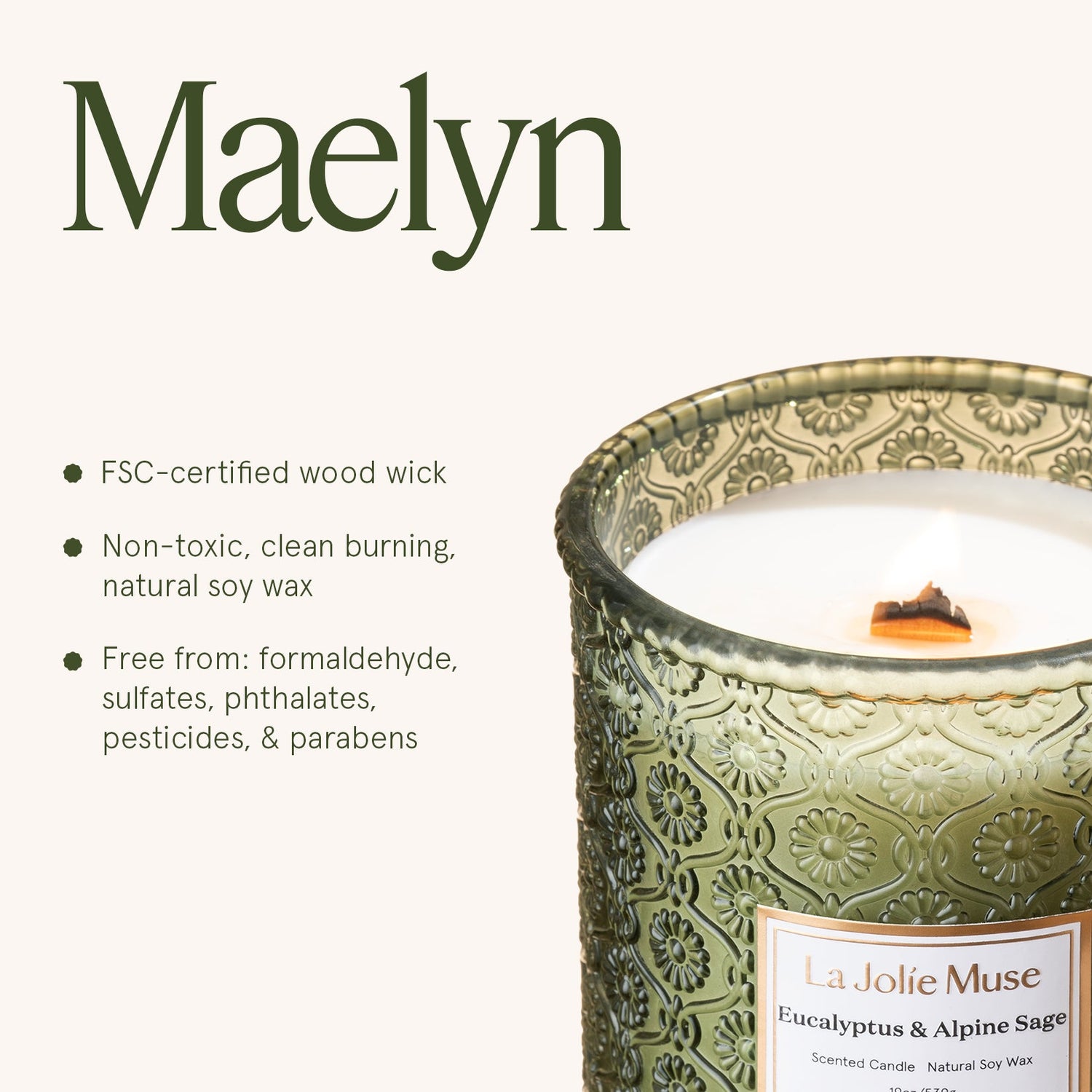 Maelyn - Eucalyptus &amp; Alpine Sage 19oz Candle