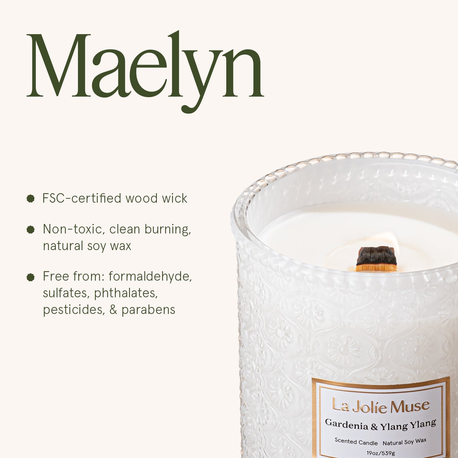 Maelyn - Gardenia &amp; Ylang Ylang 19oz Candle