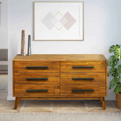 Acacia Legacy Solid Wood Dresser in Caramel or Walnut