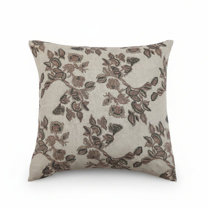 Mira Linen Floral Pillow Cover - Orchid