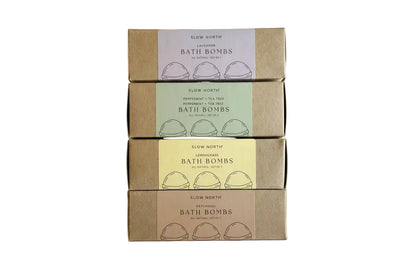 Natural Bath Bomb Set - Peppermint + Tea Tree (Set of 3)
