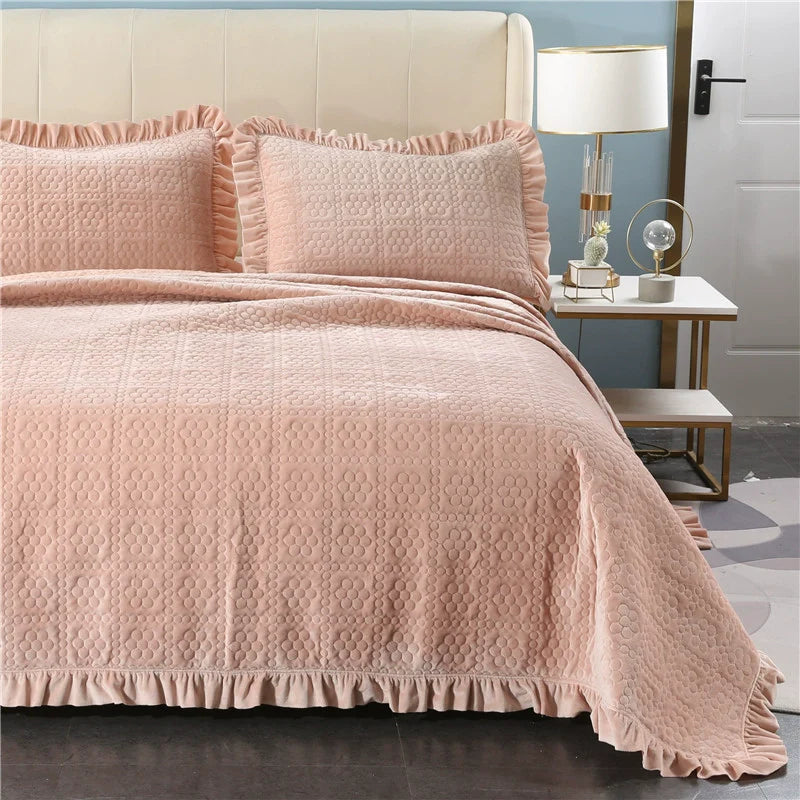 Quilted Plush European Velvet Bed Sets