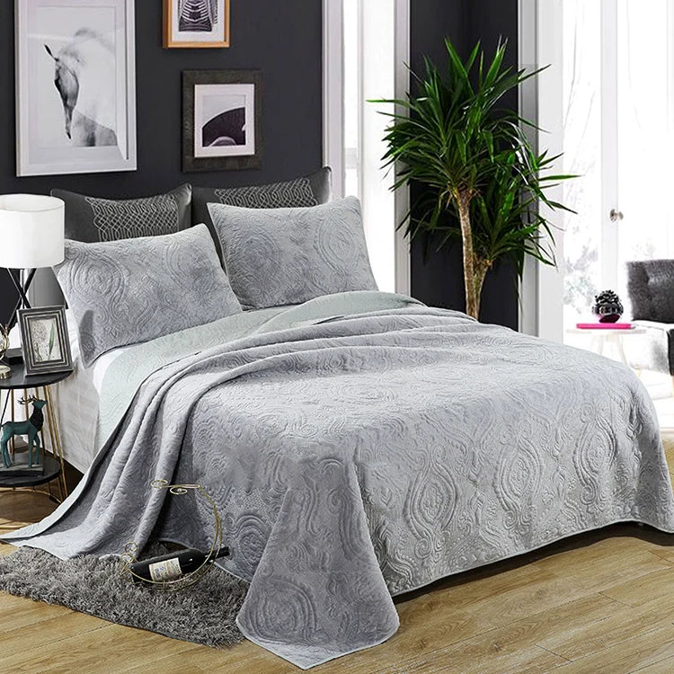 Quilted Plush European Velvet Bed Sets