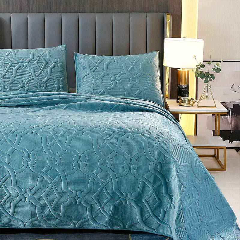 Quilted Plush European Velvet Bed Sets
