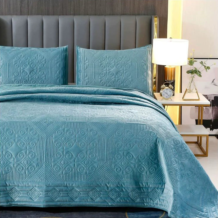 Quilted Plush European Velvet Bed Sets