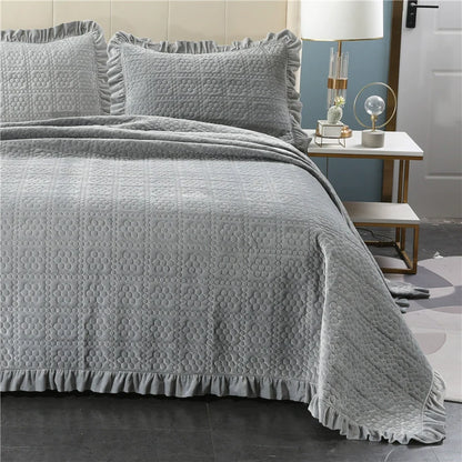 Quilted Plush European Velvet Bed Sets