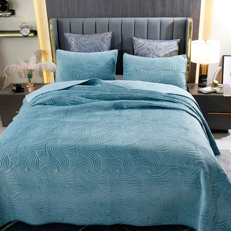 Quilted Plush European Velvet Bed Sets