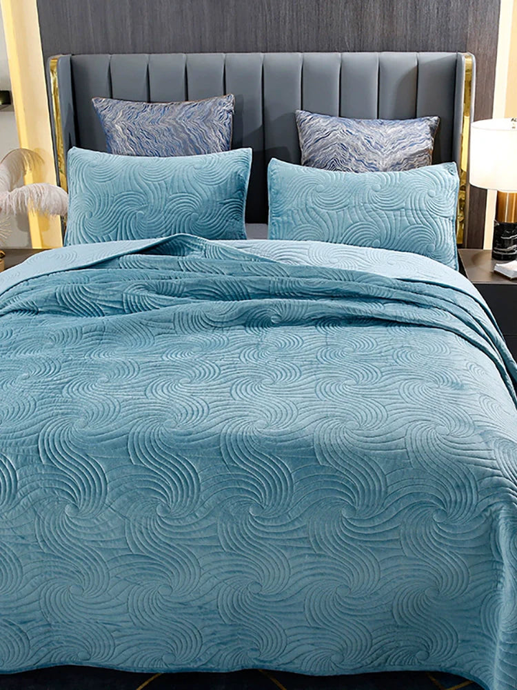 Quilted Plush European Velvet Bed Sets