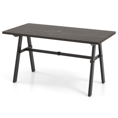 Outdoor Dining Table for 6 - Dark Brown