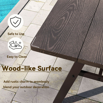 Outdoor Dining Table for 6 - Dark Brown