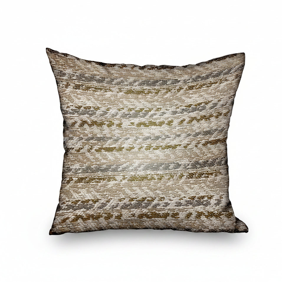 Zane Antique Brown Dobby Luxury Outdoor/Indoor Throw Pillow