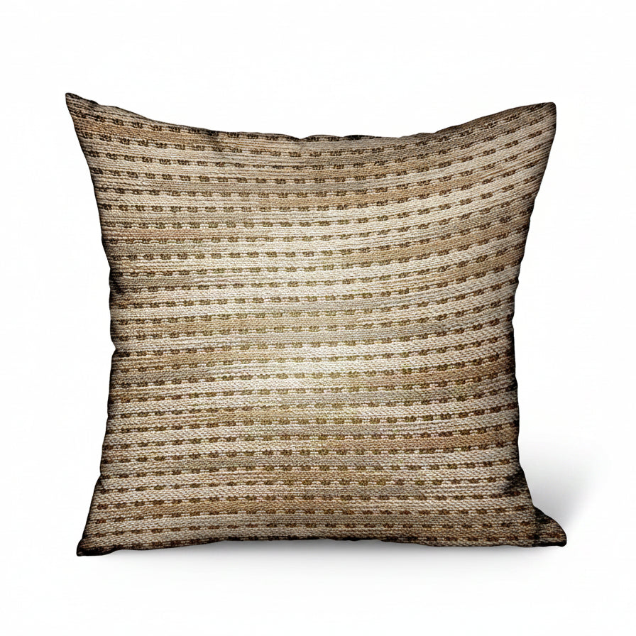 Tawny Edge Brown Stripes Luxury Outdoor/Indoor Throw Pillow