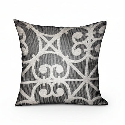 Abalone Truffle Gray Chevron Luxury Outdoor/Indoor Throw Pillow