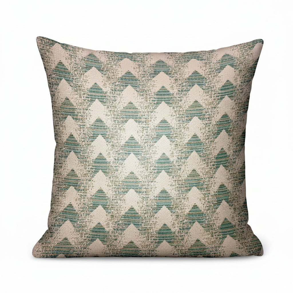 Forest Jade Sea Green Chevron Luxury Outdoor/Indoor Throw Pillow
