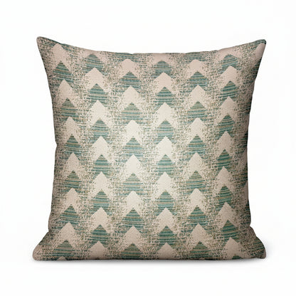 Forest Jade Sea Green Chevron Luxury Outdoor/Indoor Throw Pillow
