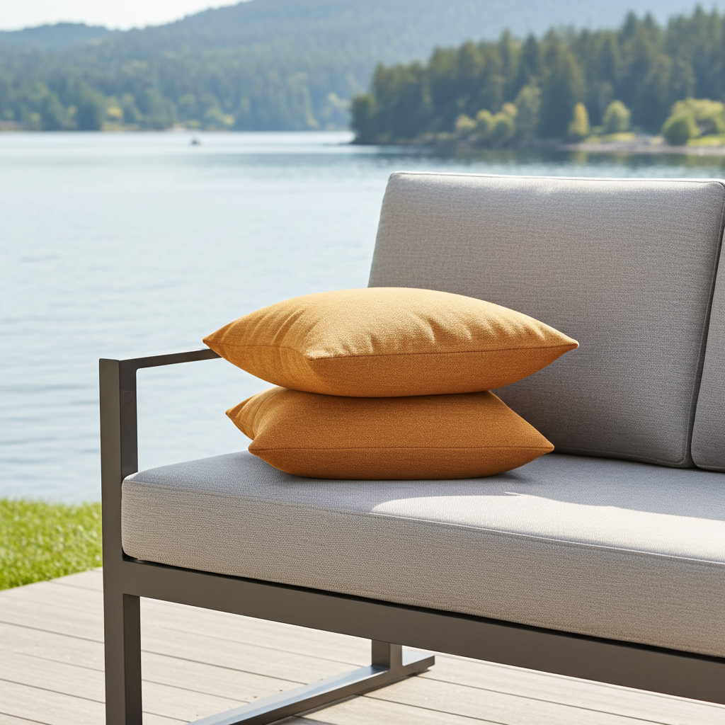 Burnt Sienna Solid Luxury Outdoor/Indoor Throw Pillow