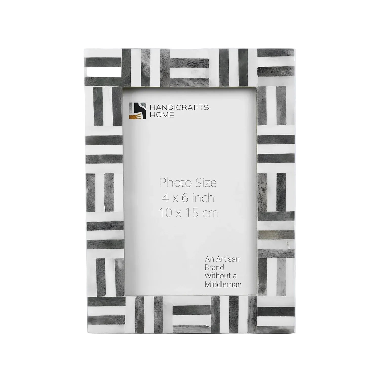 Brick Pattern Bone Inlay Picture Frames - Black/White